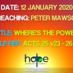 Sunday 12 January 2020 | Peter Mawson | Where’s The Power?