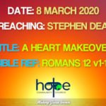 Sunday 8 March 2020 | Stephen Dean | A Heart Makeover