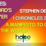 Sunday 3 May 2020 | Stephen Dean | A Manifesto To Change The World